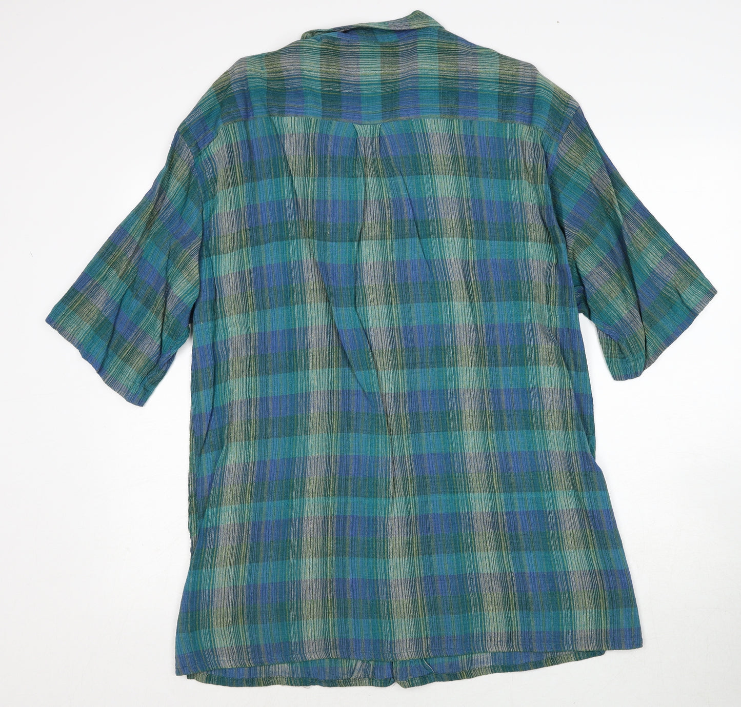 Burton Womens Green Plaid Cotton Basic Button-Up Size XL Collared