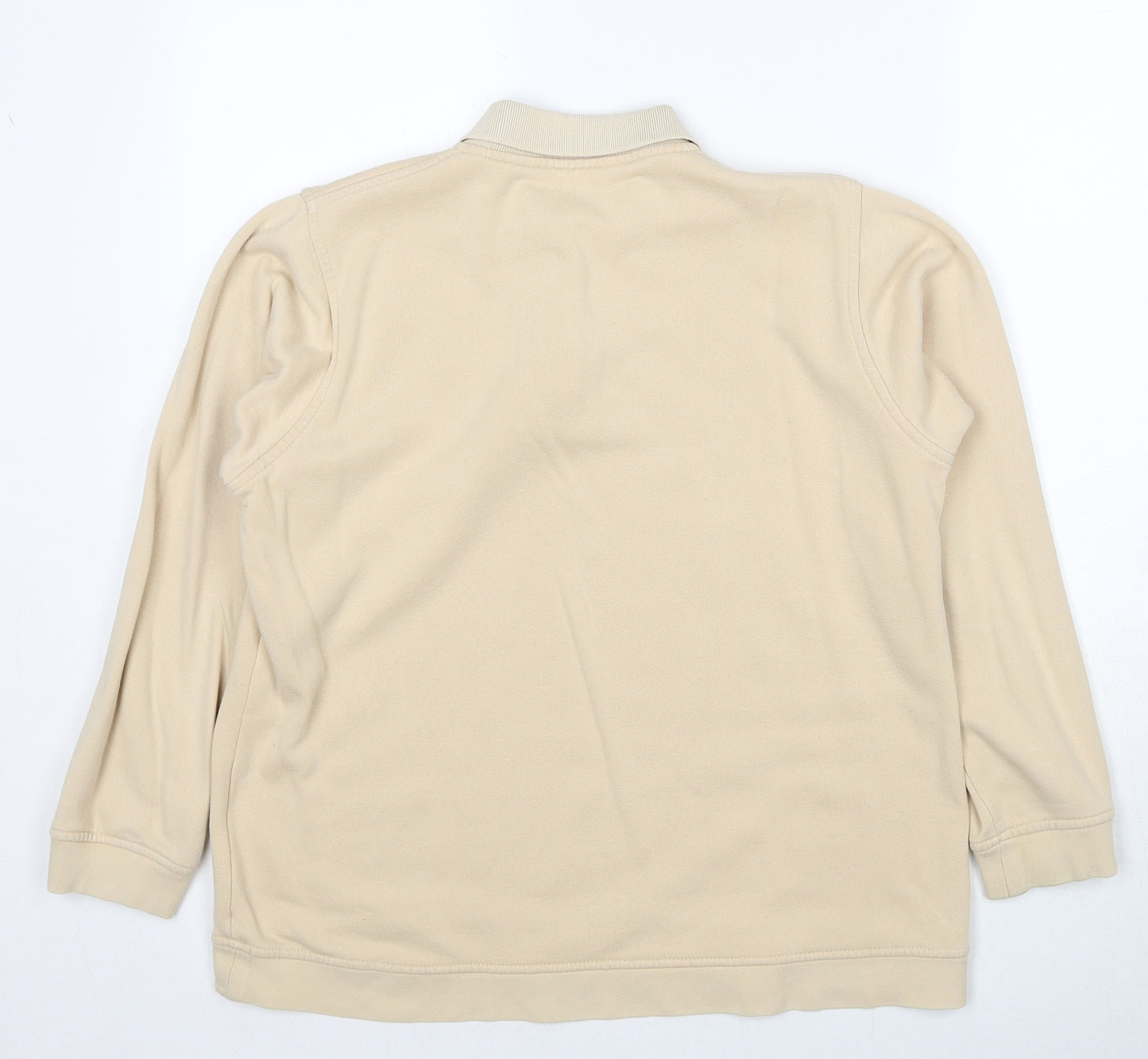 EWM Womens Beige Floral Cotton Pullover Sweatshirt Size 12 Pullover