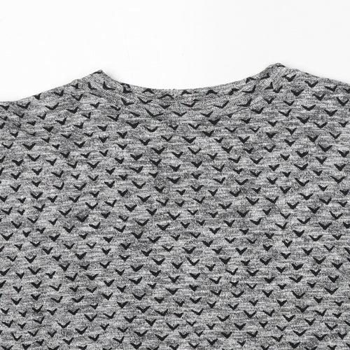 NEXT Womens Grey Geometric Cotton Pullover Sweatshirt Size 14 Pullover