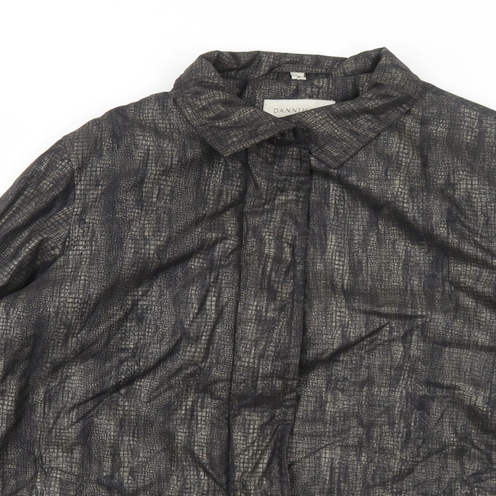 Dannimac Womens Grey Animal Print Jacket Size S Zip - Snake Print