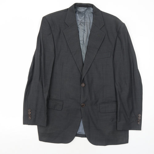 Marks and Spencer Mens Grey Striped Wool Jacket Suit Jacket Size 40 Regular