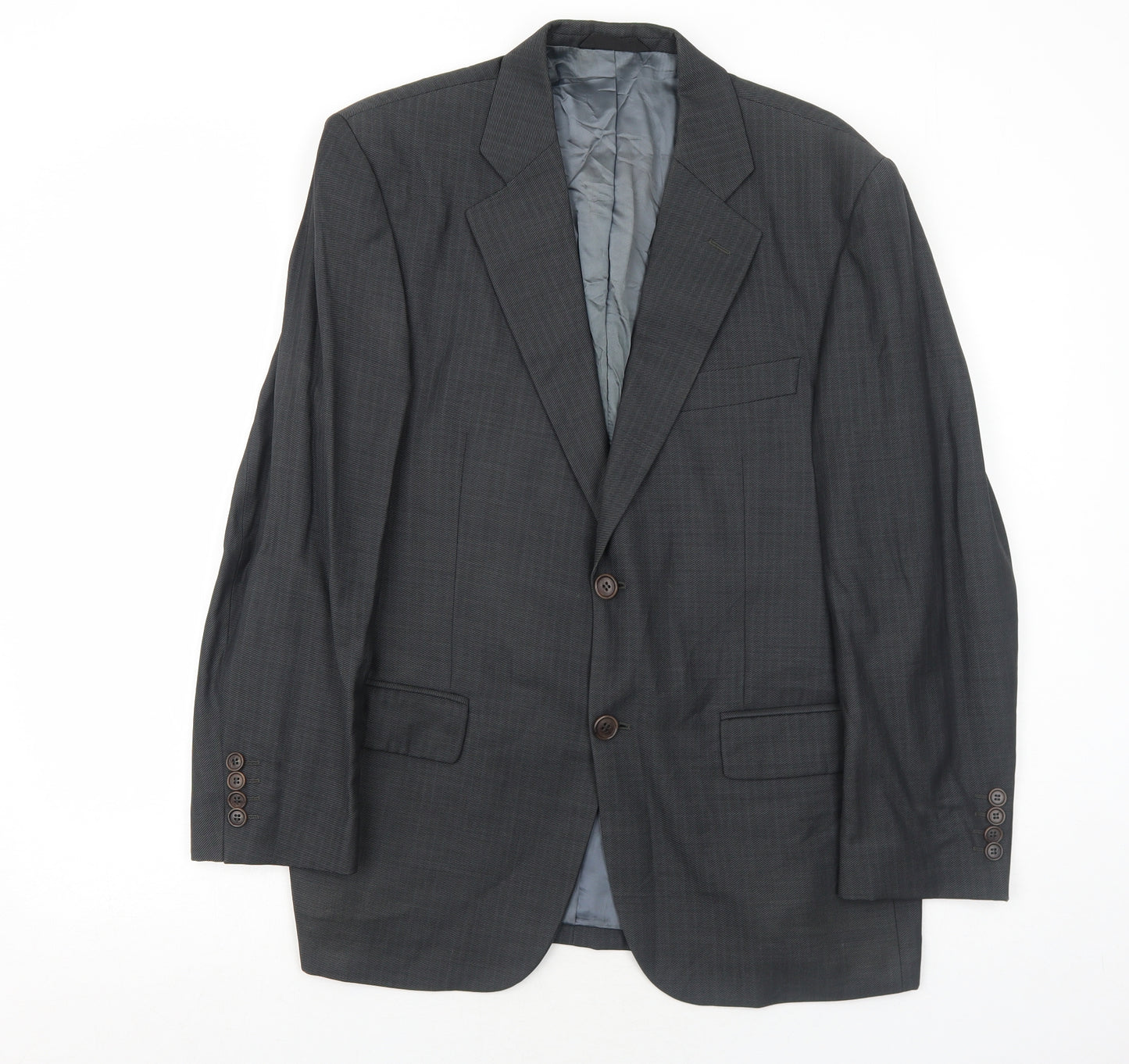 Marks and Spencer Mens Grey Striped Wool Jacket Suit Jacket Size 40 Regular