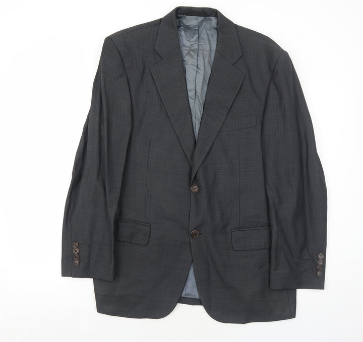 Marks and Spencer Mens Grey Striped Wool Jacket Suit Jacket Size 40 Regular