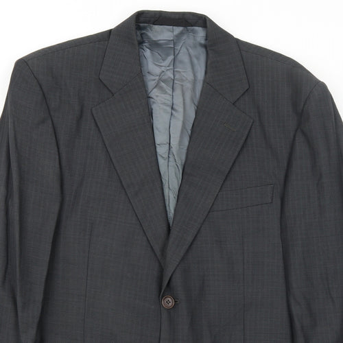 Marks and Spencer Mens Grey Striped Wool Jacket Suit Jacket Size 40 Regular