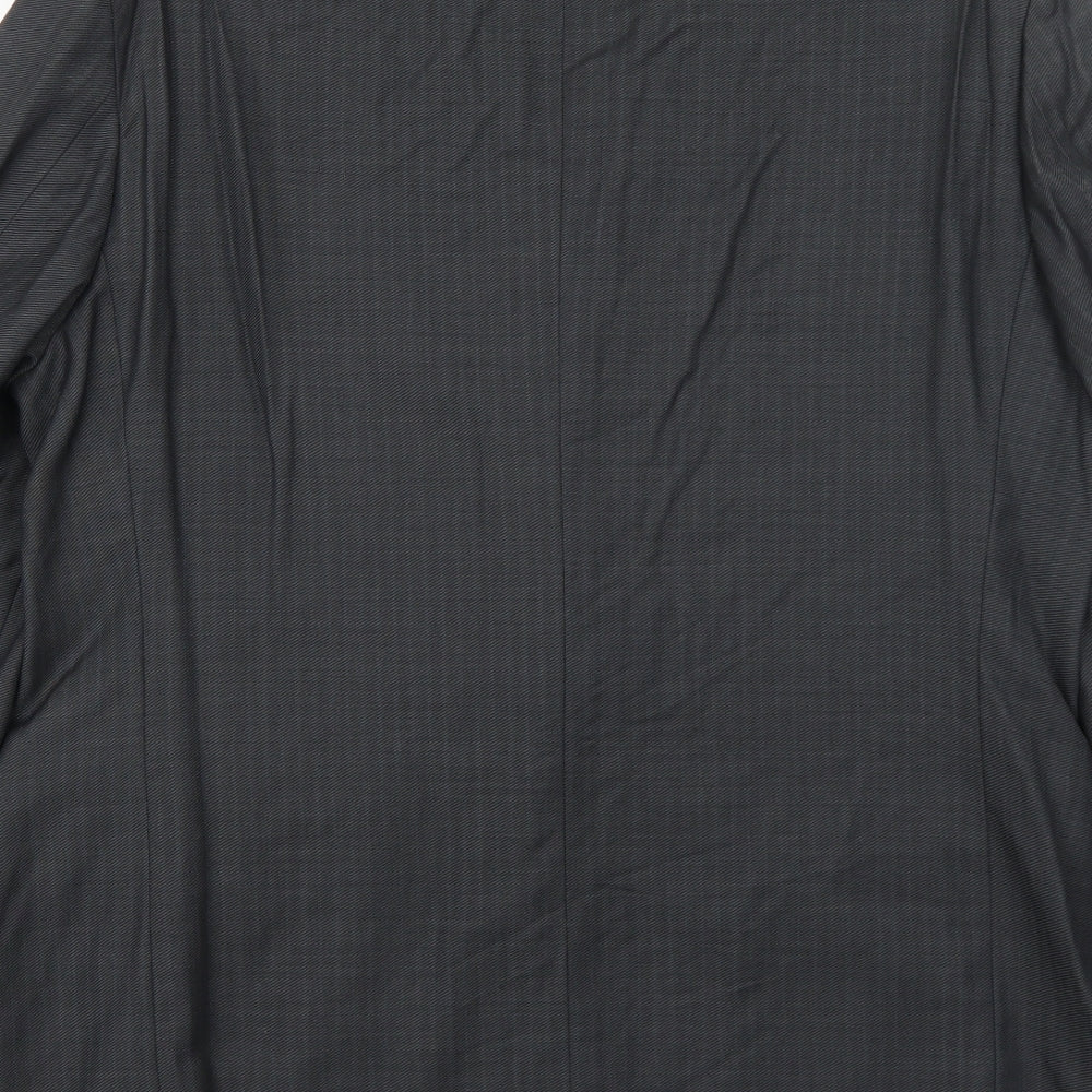 Marks and Spencer Mens Grey Striped Wool Jacket Suit Jacket Size 40 Regular