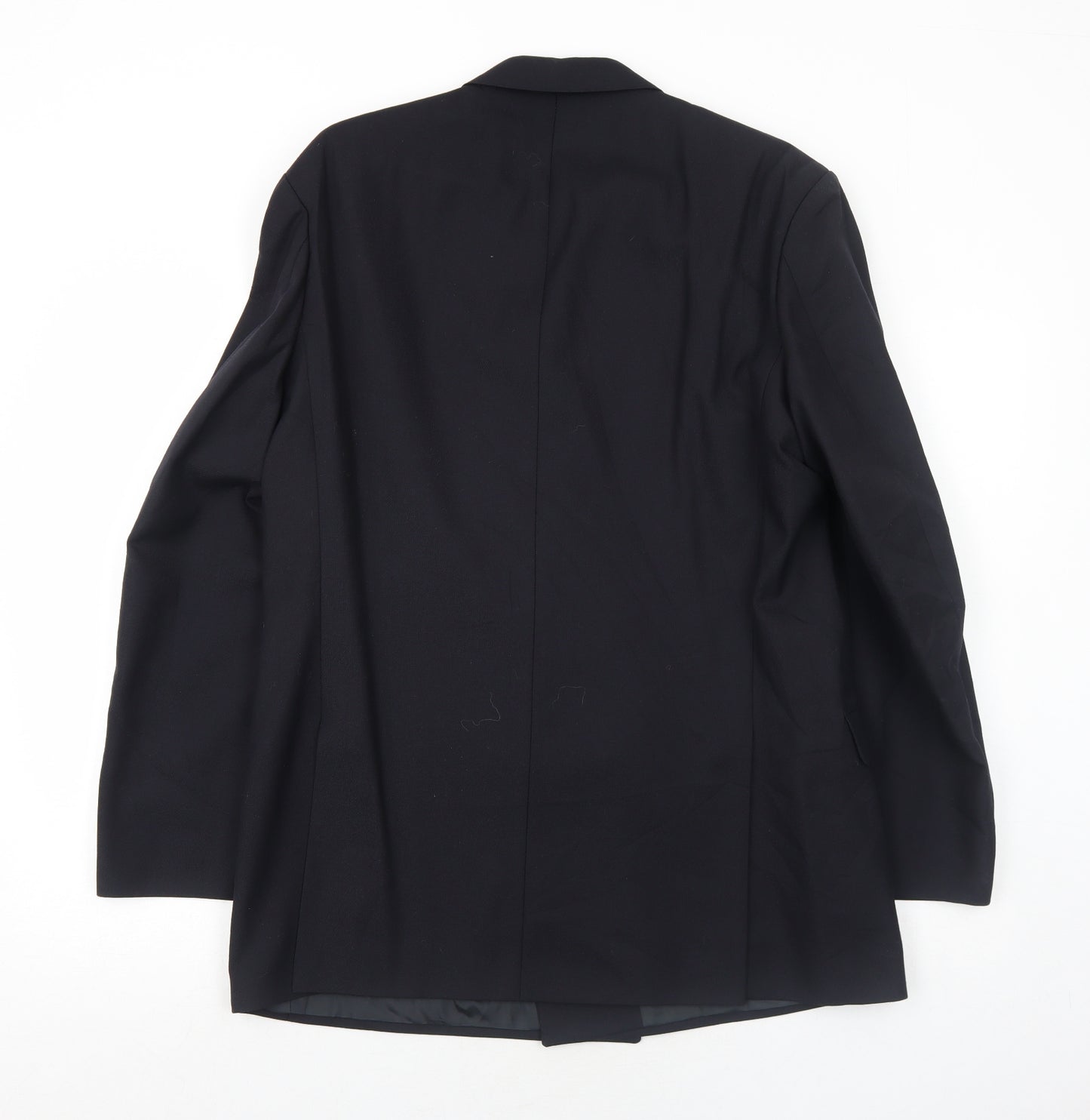 Marks and Spencer Mens Black Polyester Jacket Blazer Size 48 Regular