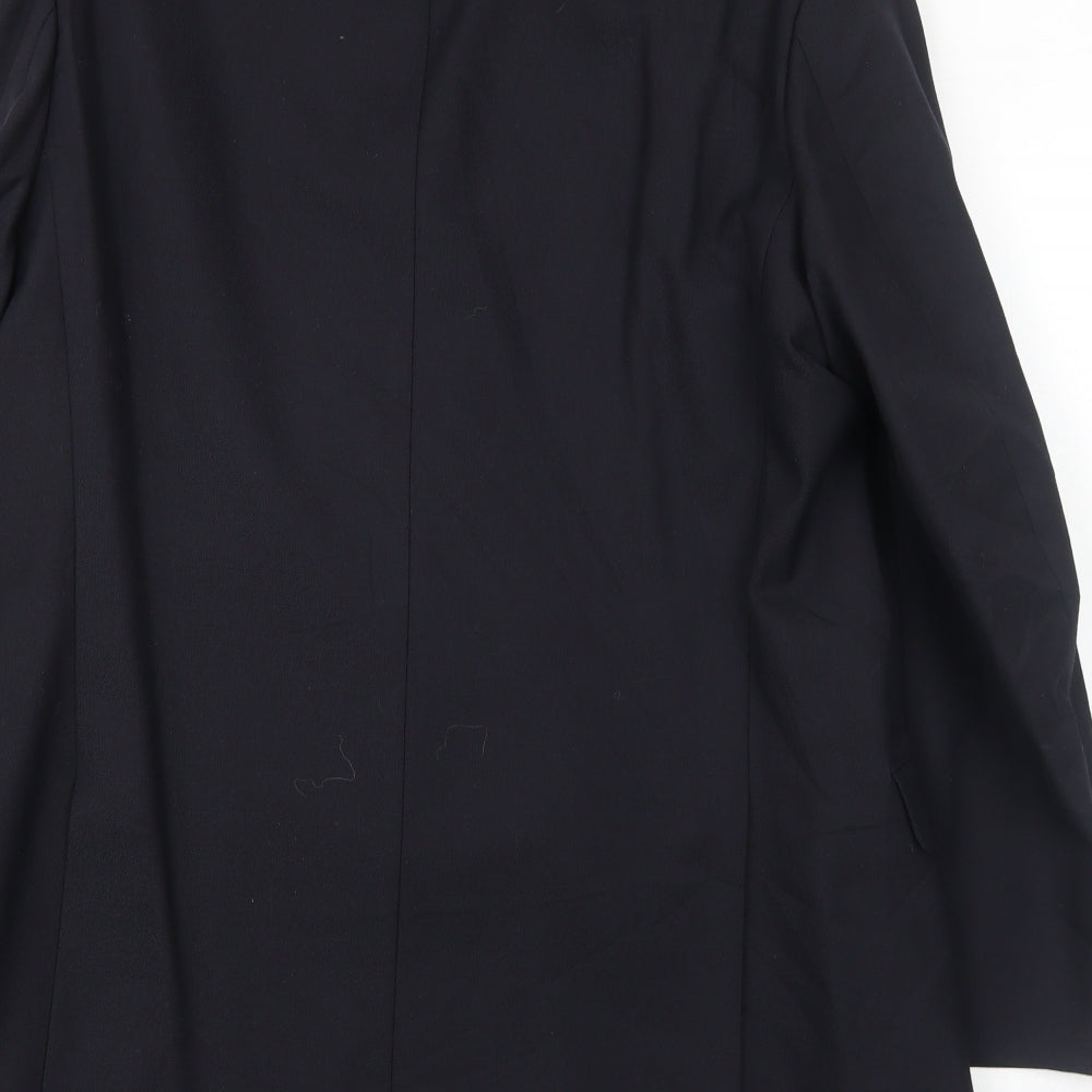 Marks and Spencer Mens Black Polyester Jacket Blazer Size 48 Regular
