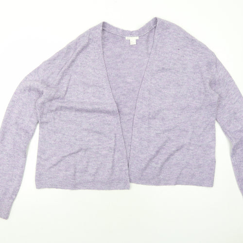 H&M Womens Purple V-Neck Acrylic Cardigan Jumper Size S
