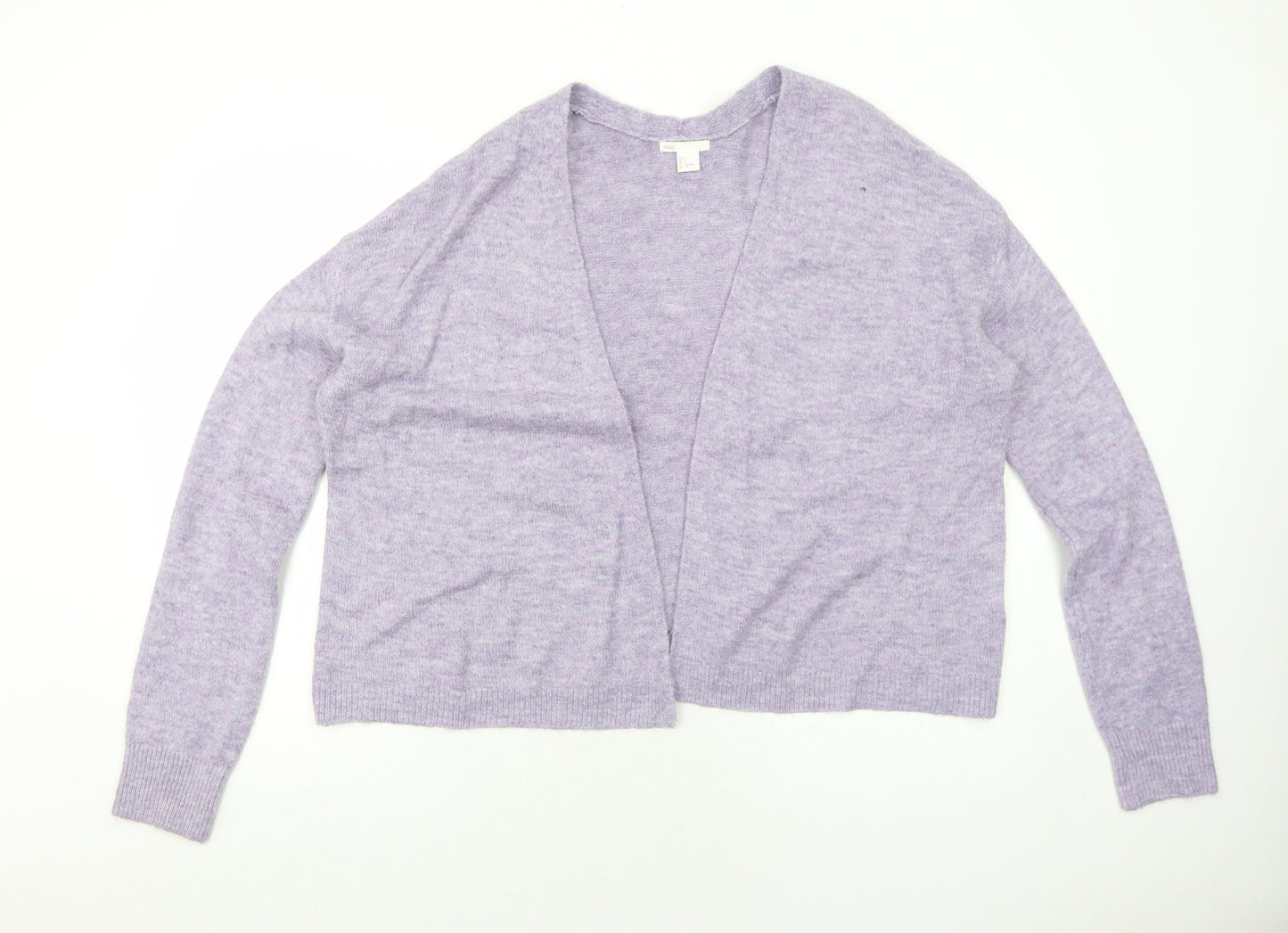 H&M Womens Purple V-Neck Acrylic Cardigan Jumper Size S