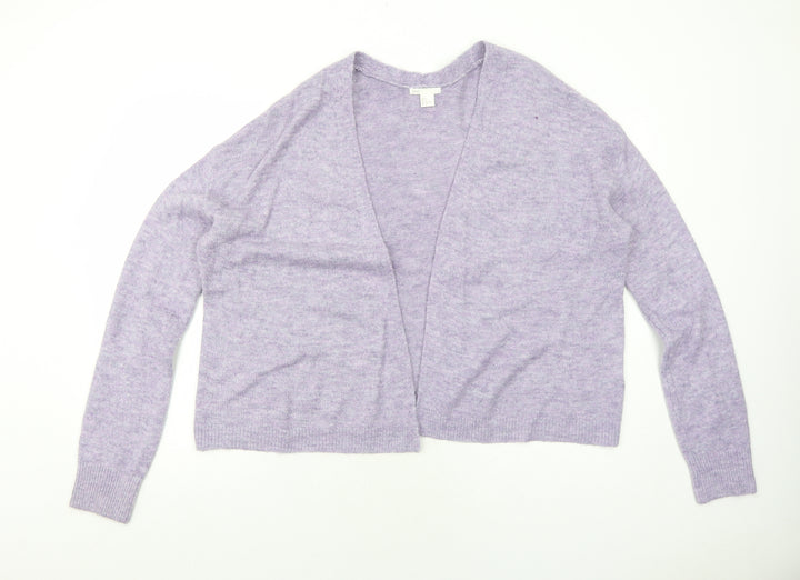 H&M Womens Purple V-Neck Acrylic Cardigan Jumper Size S