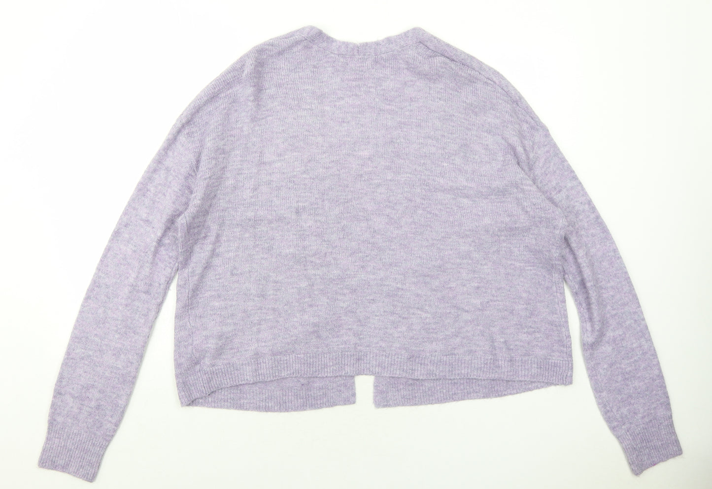 H&M Womens Purple V-Neck Acrylic Cardigan Jumper Size S