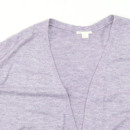 H&M Womens Purple V-Neck Acrylic Cardigan Jumper Size S