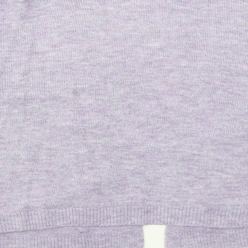 H&M Womens Purple V-Neck Acrylic Cardigan Jumper Size S