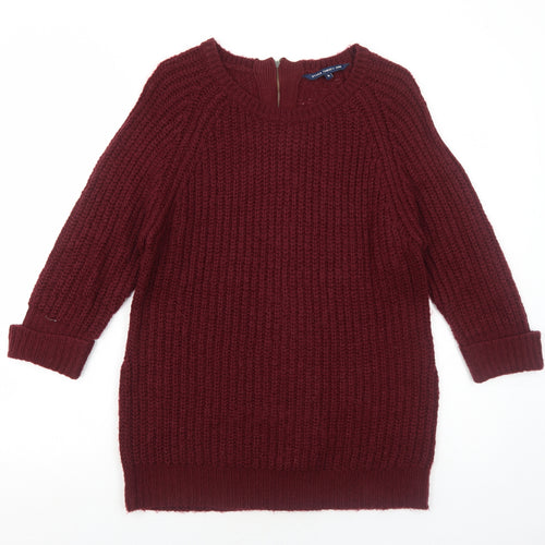 Store Twenty One Womens Red Boat Neck Acrylic Pullover Jumper Size M