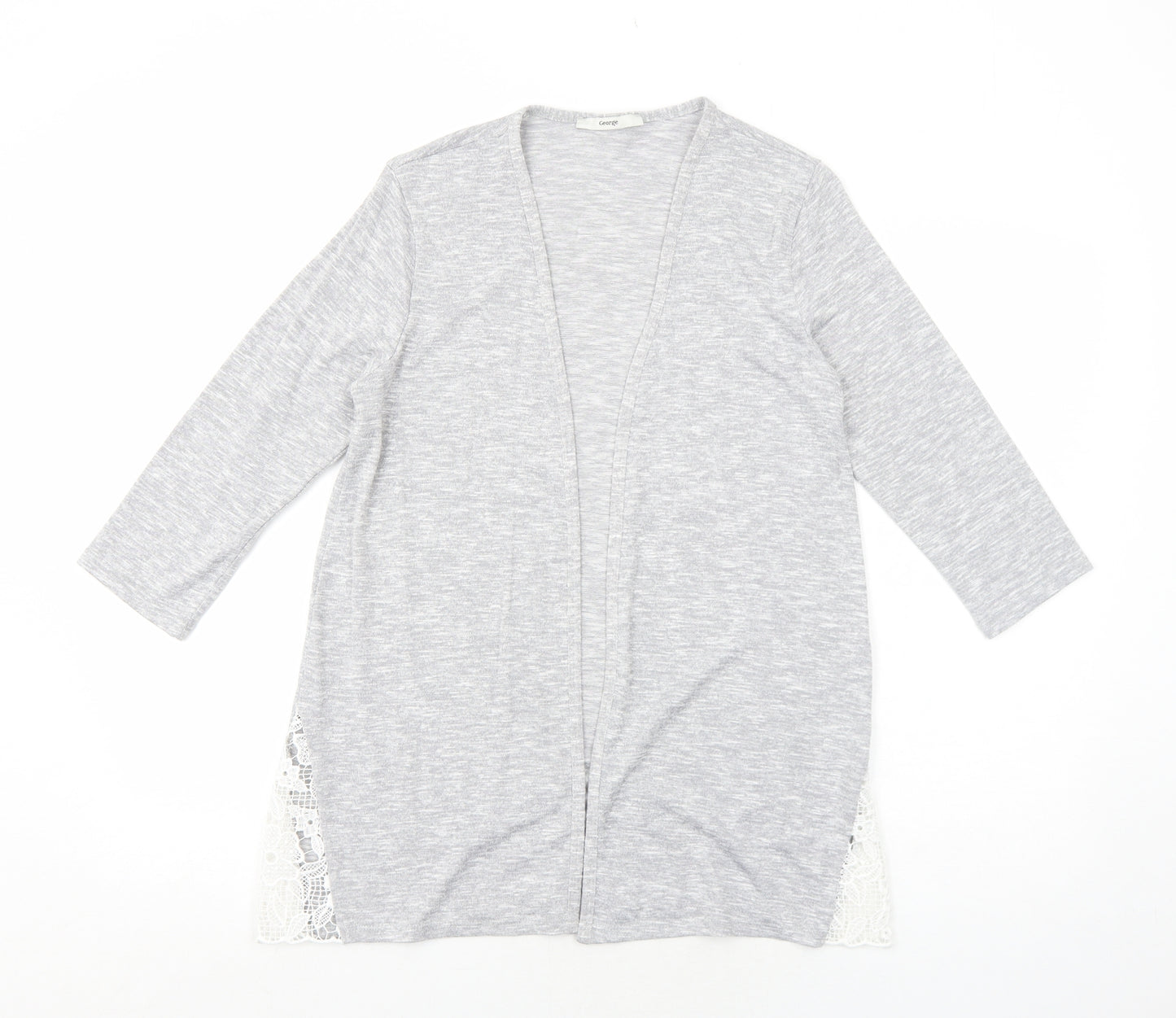 George Womens Grey V-Neck Viscose Cardigan Jumper Size 8