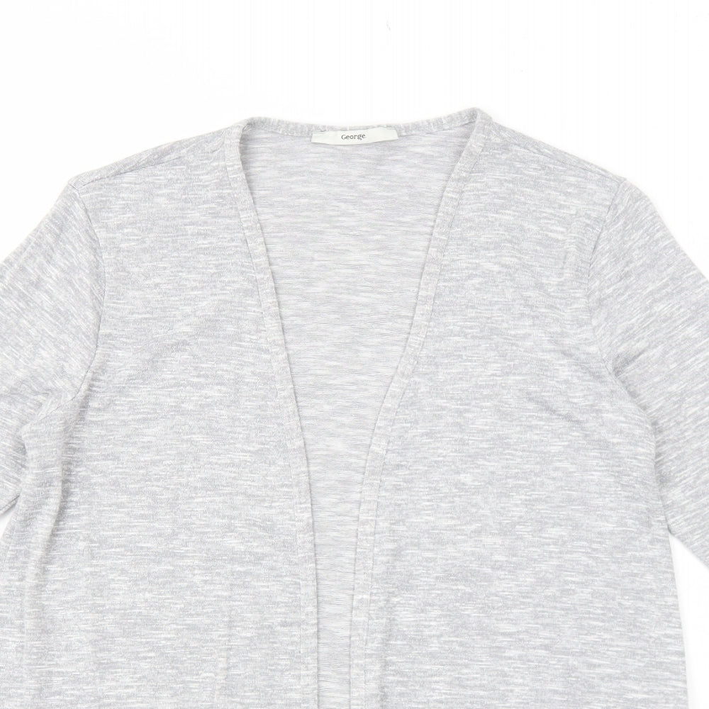 George Womens Grey V-Neck Viscose Cardigan Jumper Size 8