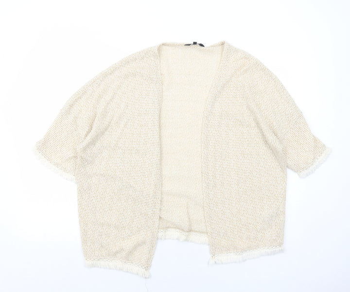 New Look Womens Ivory V-Neck Polyester Cardigan Jumper Size 12