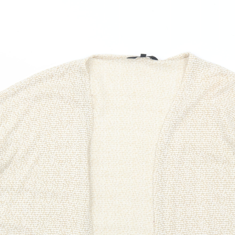 New Look Womens Ivory V-Neck Polyester Cardigan Jumper Size 12