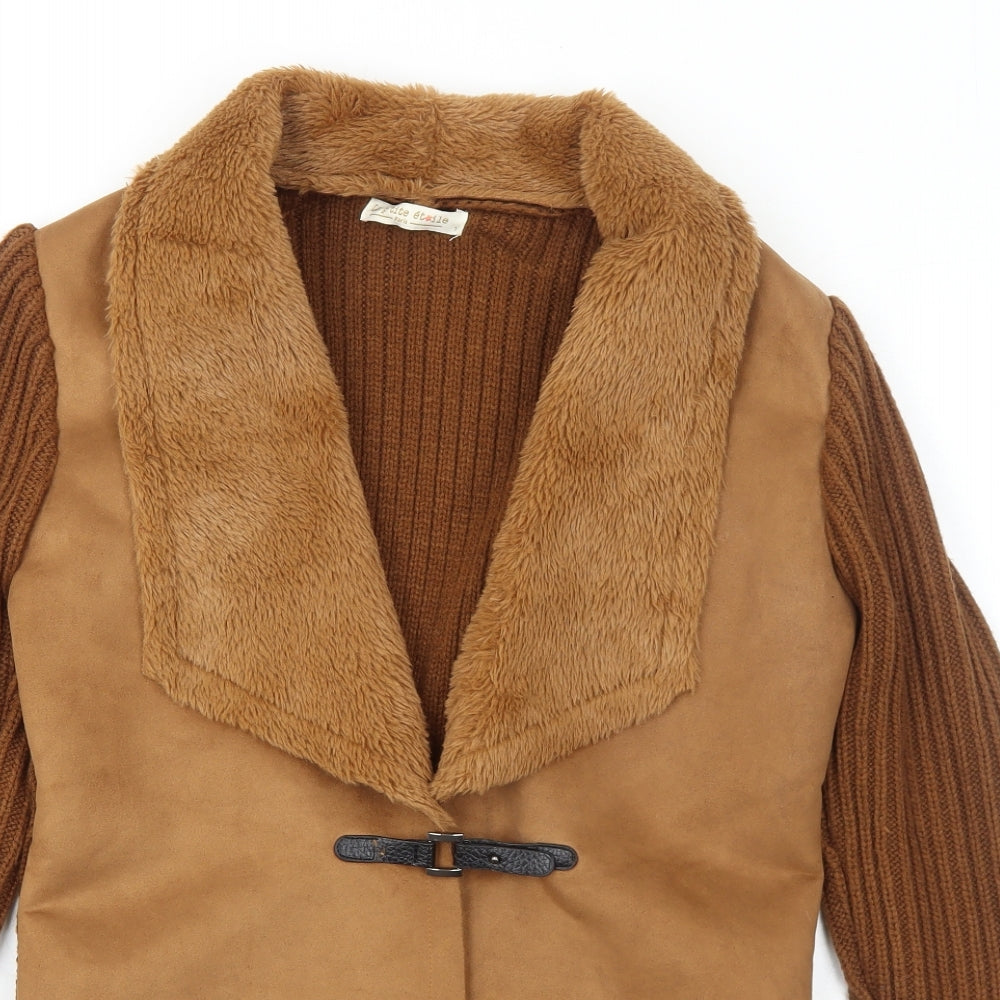Le Petite Etoile Womens Brown Jacket Size M Buckle