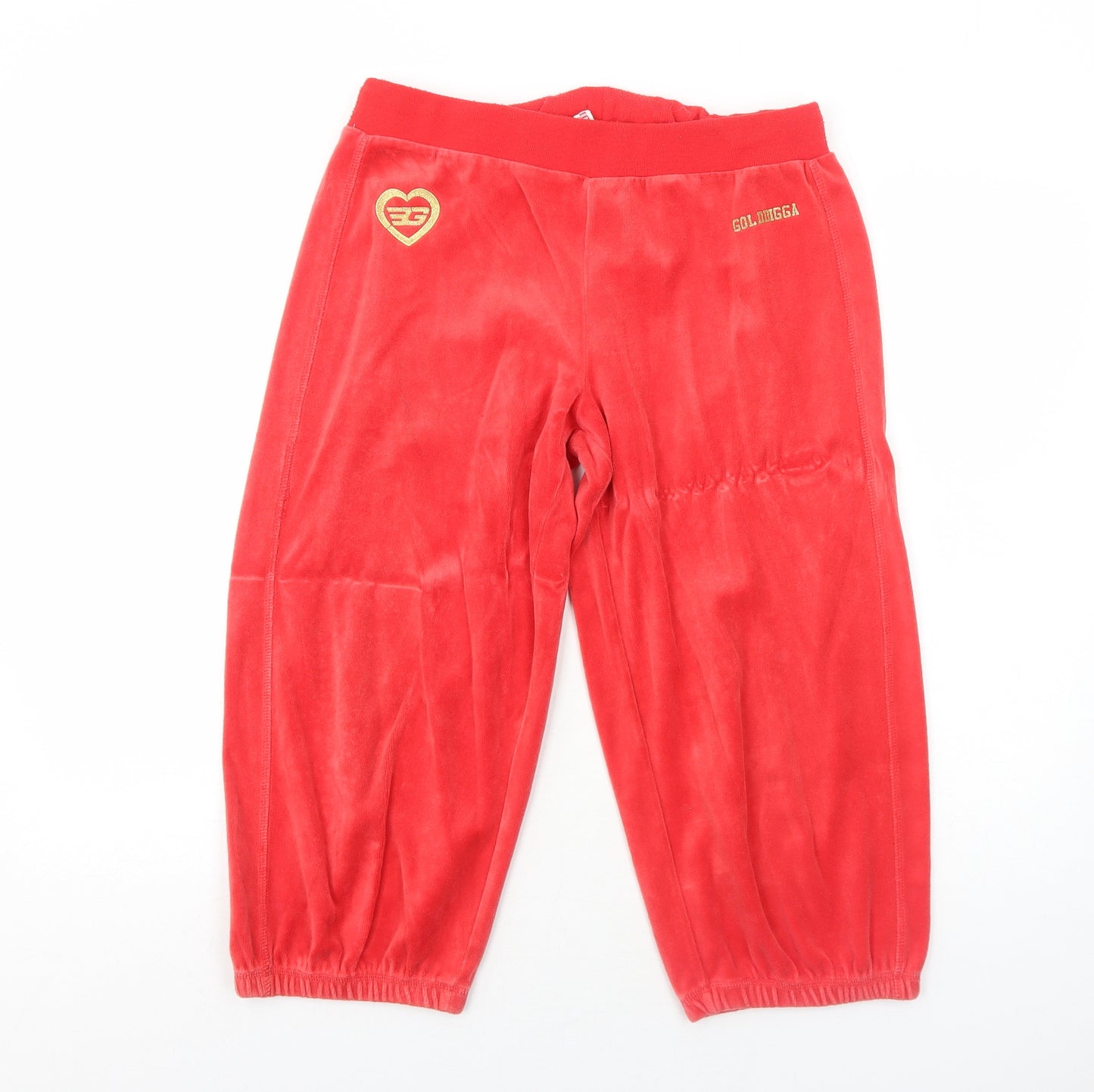 Golddigga Womens Red Cotton Jogger Trousers Size 12 Regular - Cropped