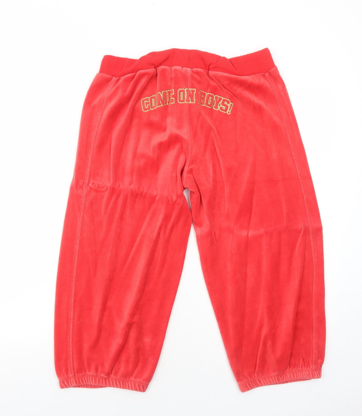 Golddigga Womens Red Cotton Jogger Trousers Size 12 Regular - Cropped