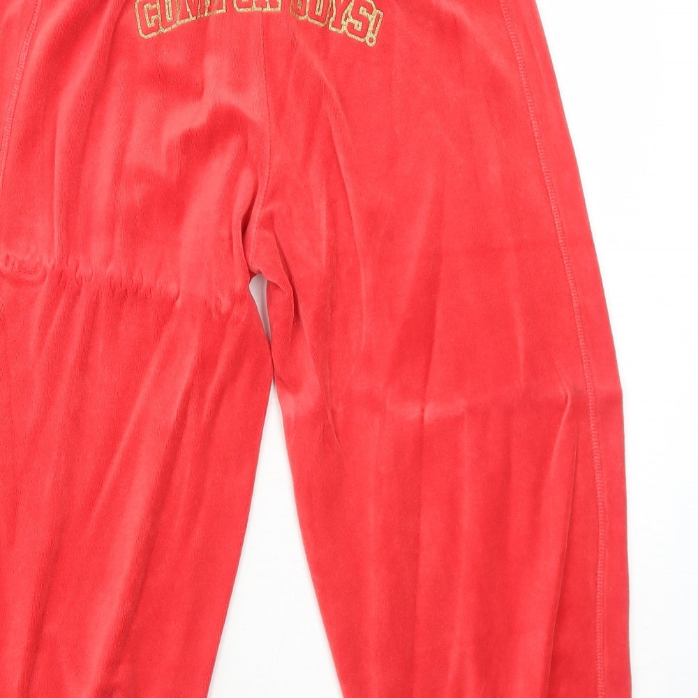 Golddigga Womens Red Cotton Jogger Trousers Size 12 Regular - Cropped