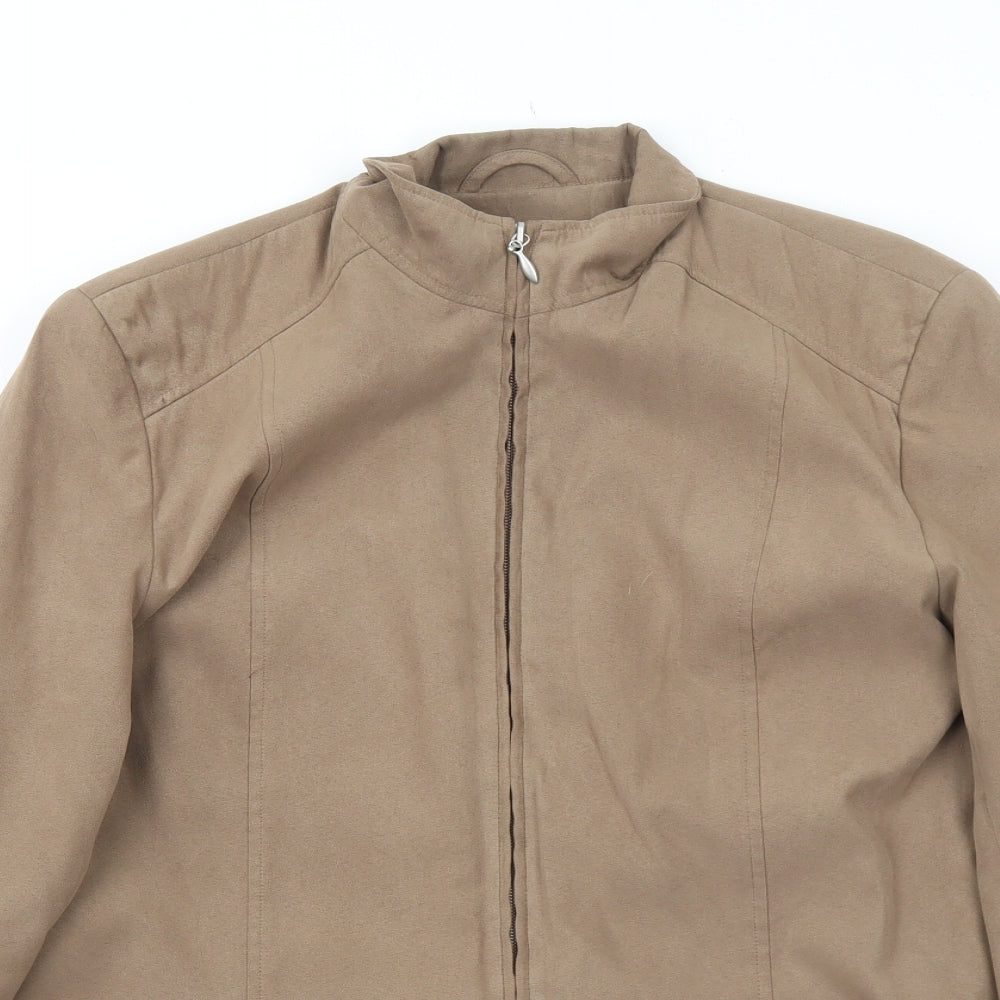 Joella Di Marco Womens Brown Jacket Size M Zip