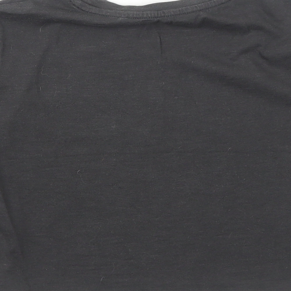 NEXT Girls Grey Cotton Basic T-Shirt Size 7 Years Round Neck Pullover - Girls