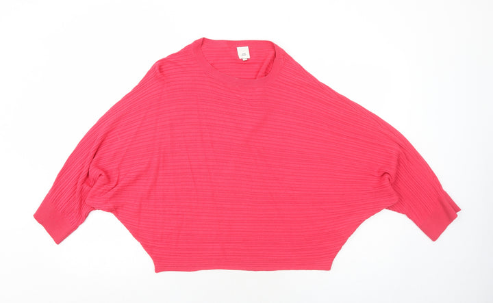 River Island Womens Pink Round Neck Viscose Pullover Jumper Size S