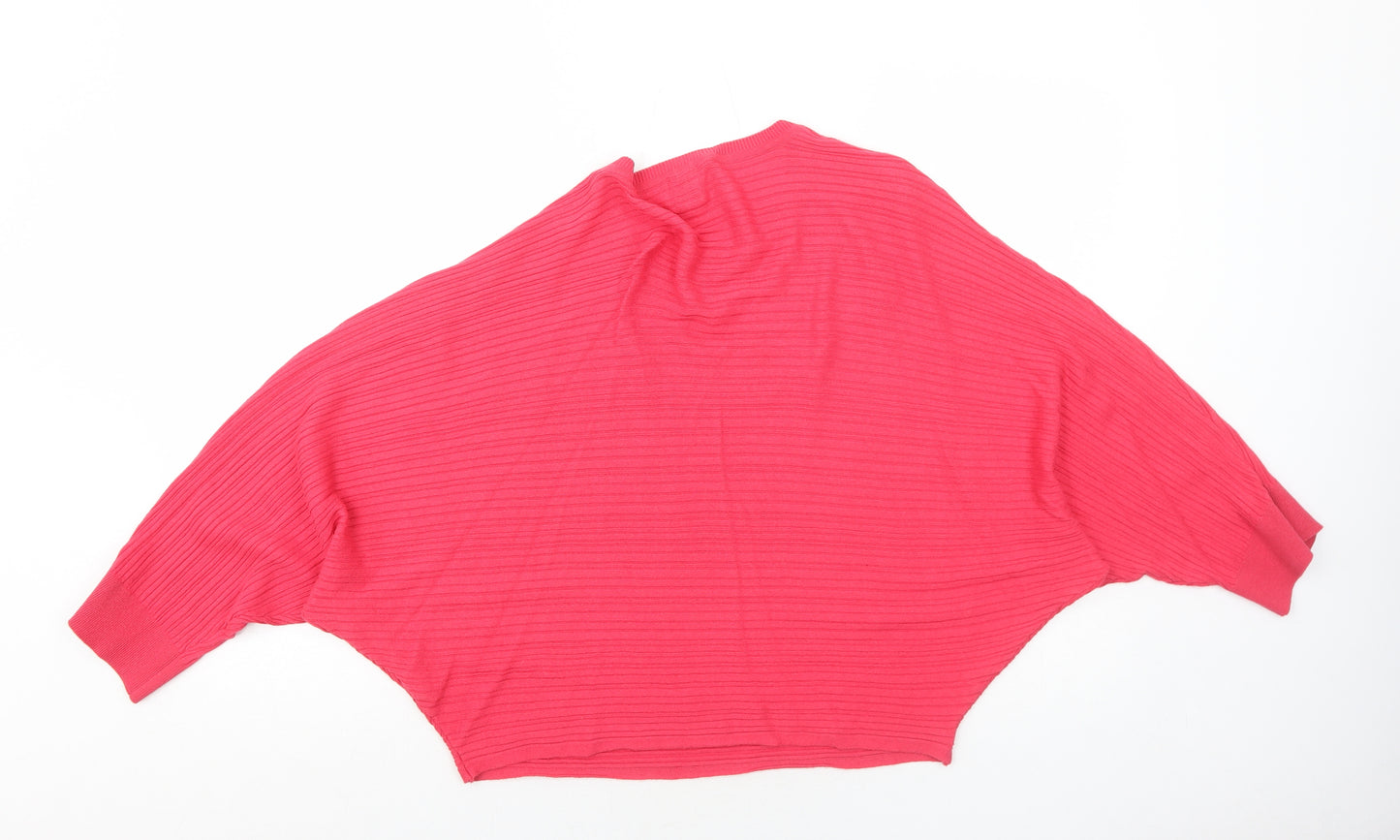 River Island Womens Pink Round Neck Viscose Pullover Jumper Size S