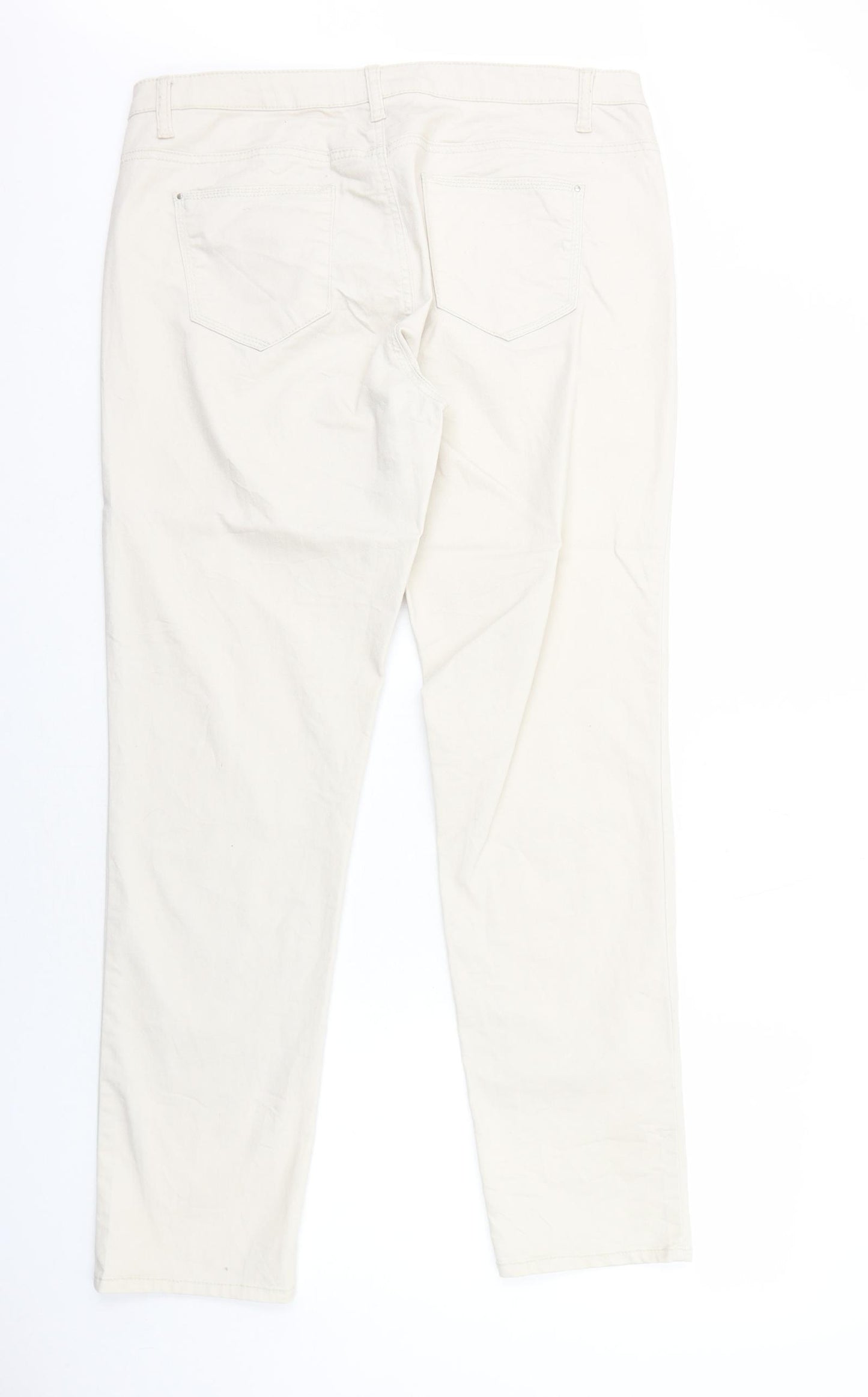 Yessica Womens Beige Cotton Skinny Jeans Size 18 Regular Zip