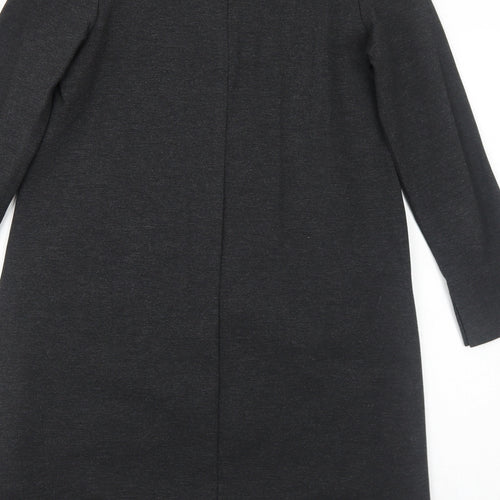 H&M Womens Grey Viscose Jumper Dress Size XS Round Neck Zip