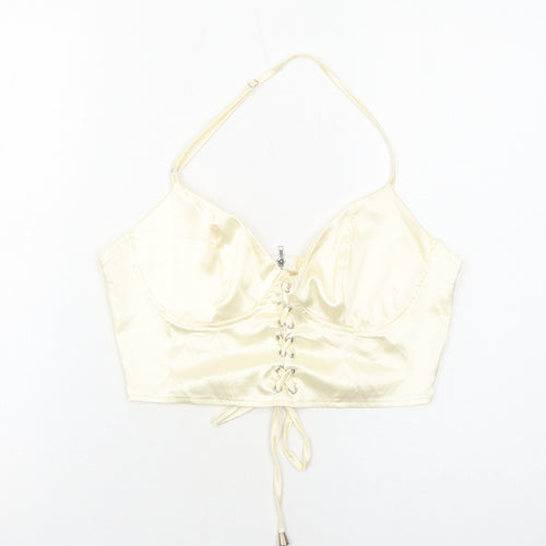 Preworn Womens Ivory Polyester Cropped Tank Size M Sweetheart
