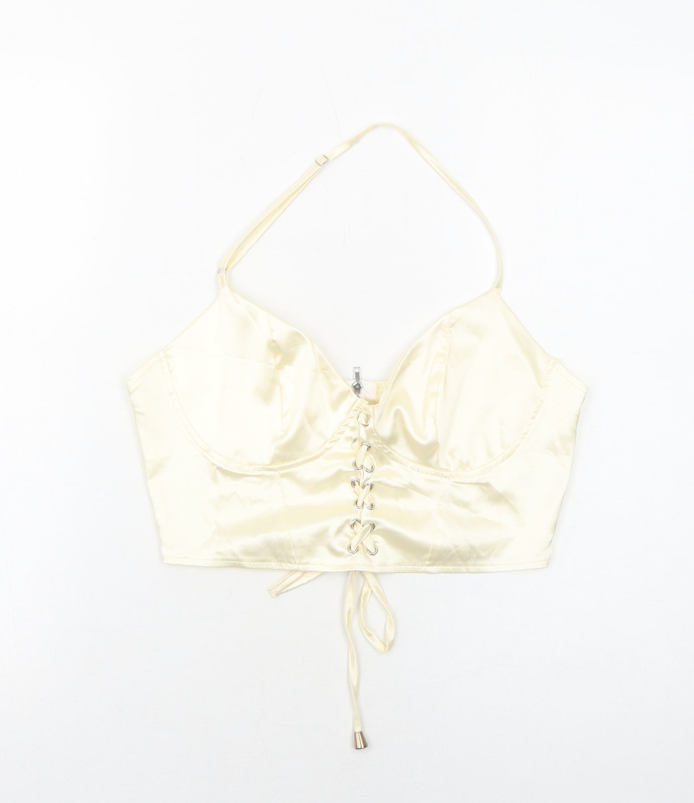 Preworn Womens Ivory Polyester Cropped Tank Size M Sweetheart