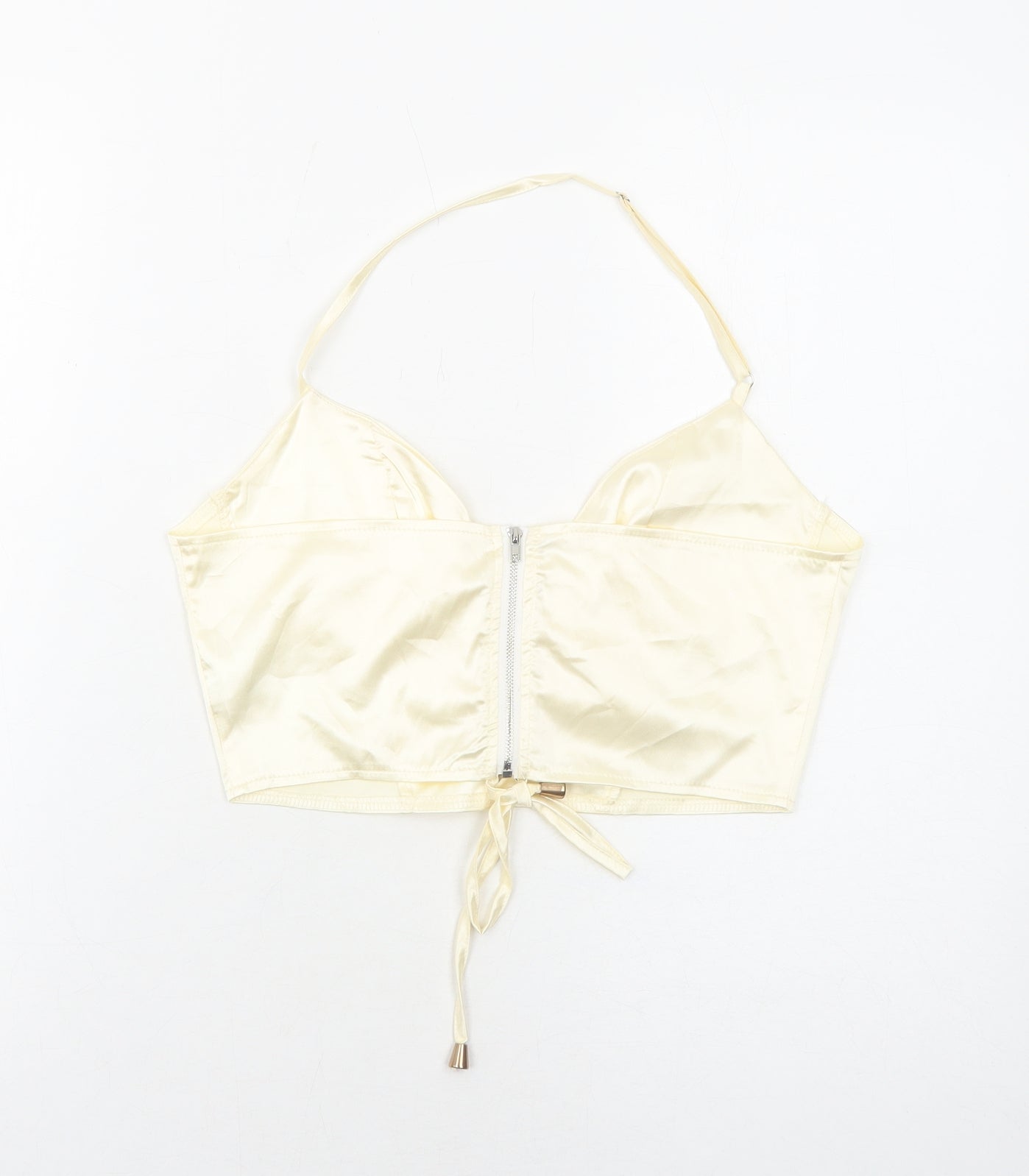 Preworn Womens Ivory Polyester Cropped Tank Size M Sweetheart