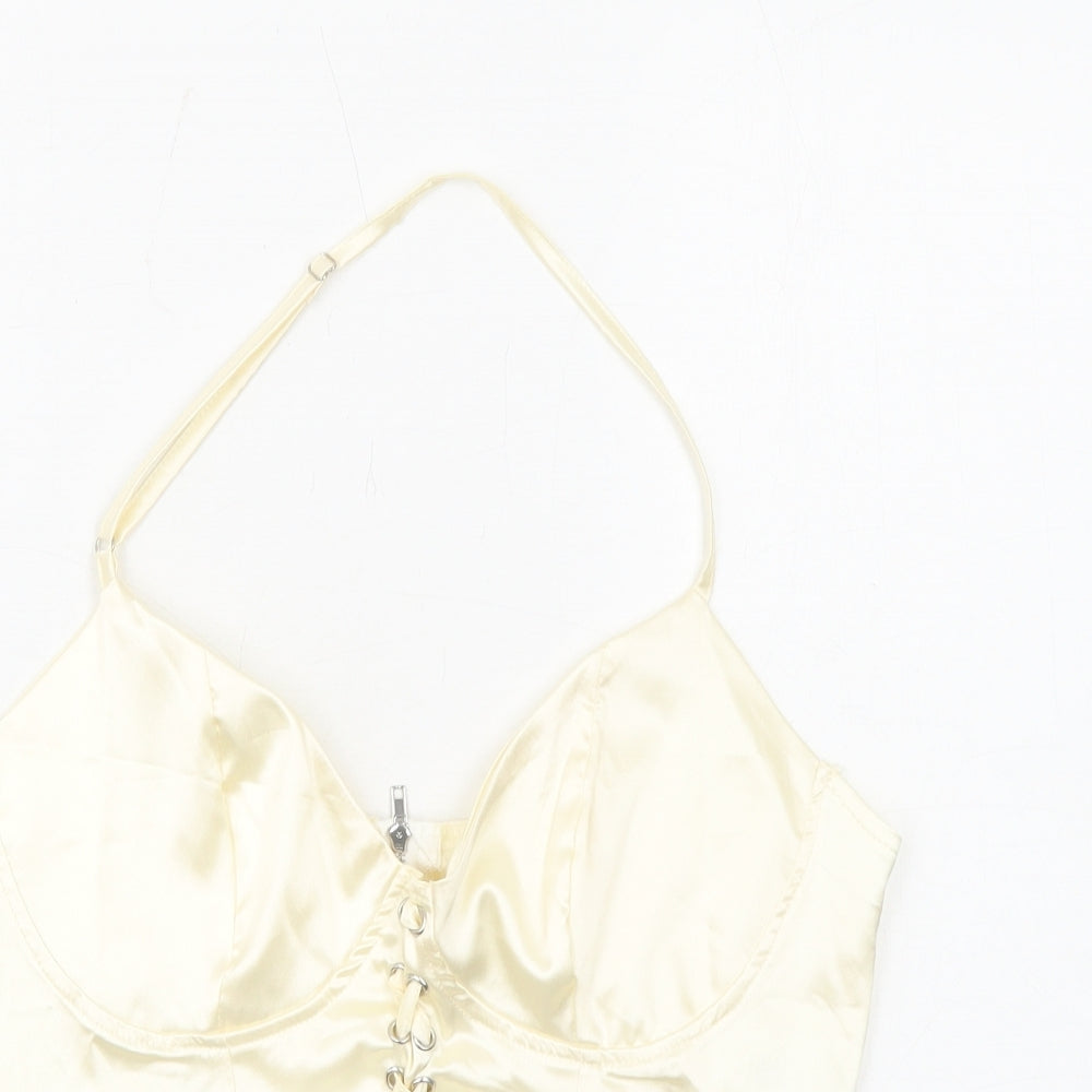 Preworn Womens Ivory Polyester Cropped Tank Size M Sweetheart