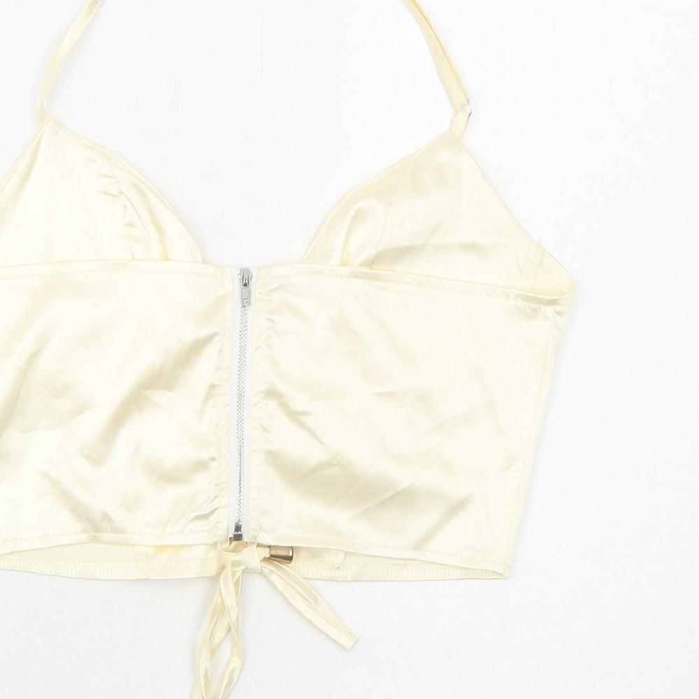 Preworn Womens Ivory Polyester Cropped Tank Size M Sweetheart