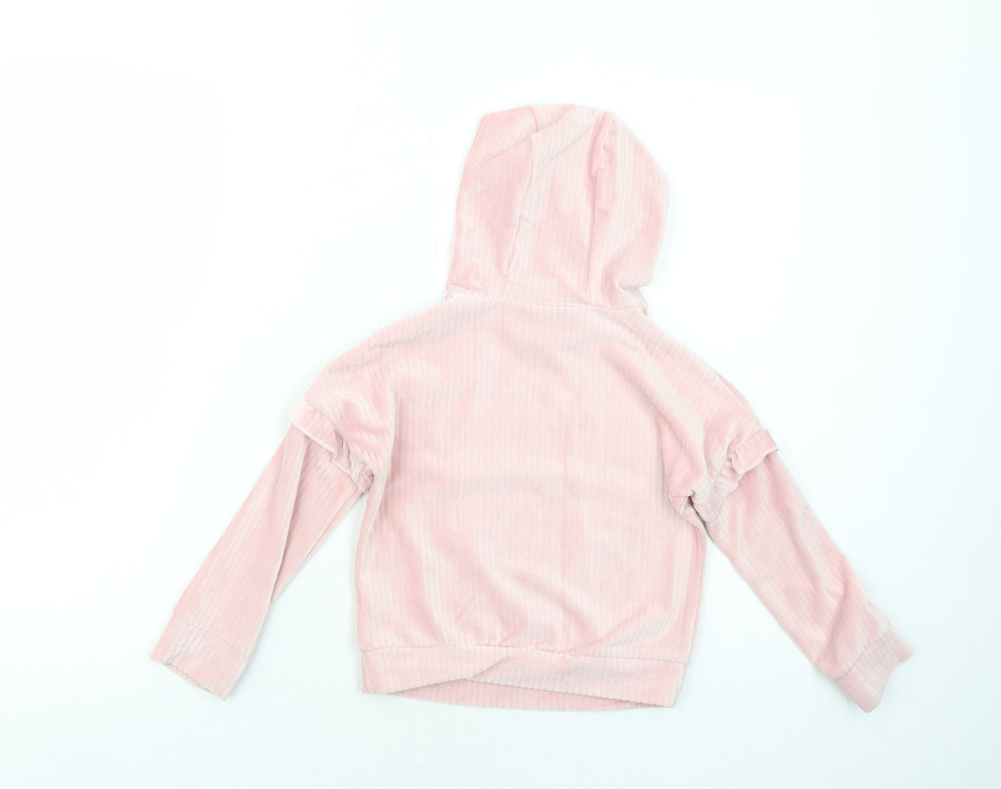 Matalan Girls Pink Polyester Pullover Hoodie Size 6 Years Pullover
