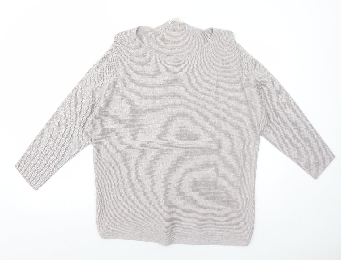 H&M Womens Purple Round Neck Viscose Pullover Jumper Size M