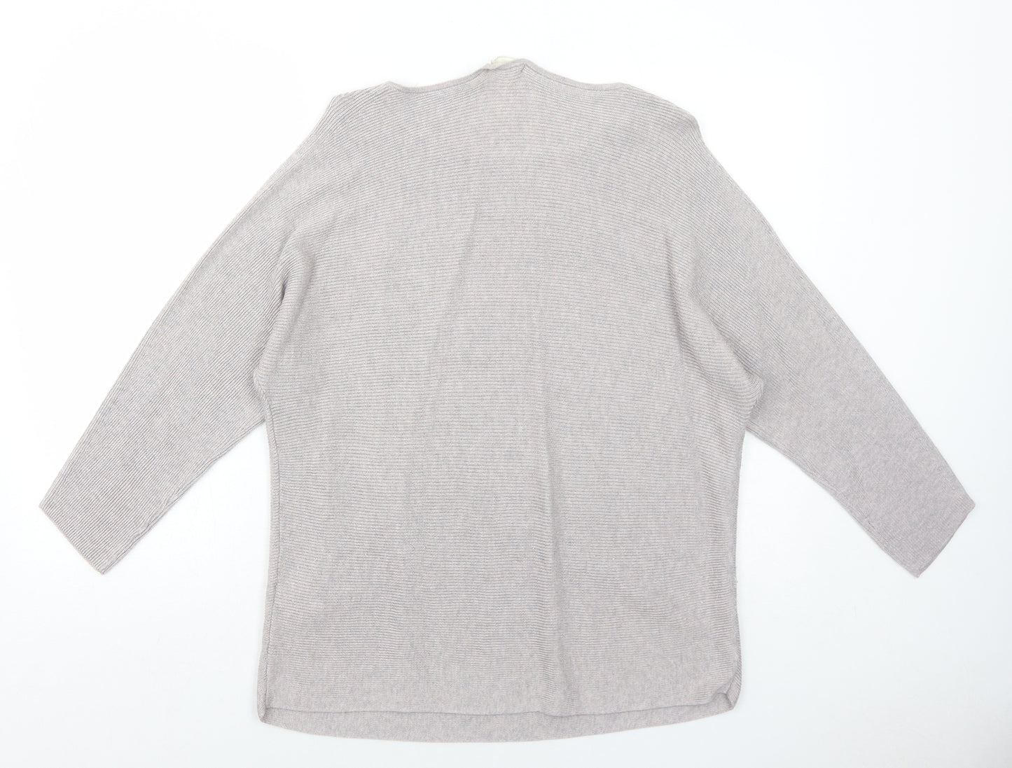 H&M Womens Purple Round Neck Viscose Pullover Jumper Size M