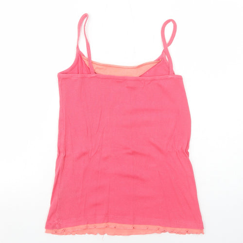 Marks and Spencer Womens Pink Cotton Basic Tank Size 16 Round Neck