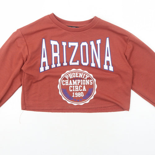 New Look Girls Orange Polyester Pullover Sweatshirt Size 10-11 Years Pullover - Arizona