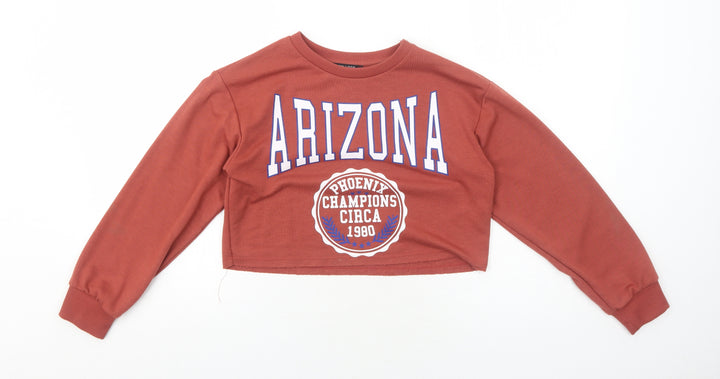 New Look Girls Orange Polyester Pullover Sweatshirt Size 10-11 Years Pullover - Arizona