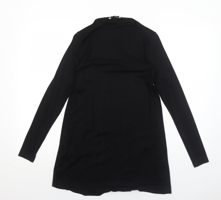 Pull&Bear Womens Black Viscose Jumper Dress Size XS Mock Neck Pullover