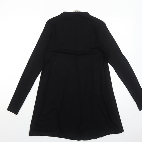 Pull&Bear Womens Black Viscose Jumper Dress Size XS Mock Neck Pullover