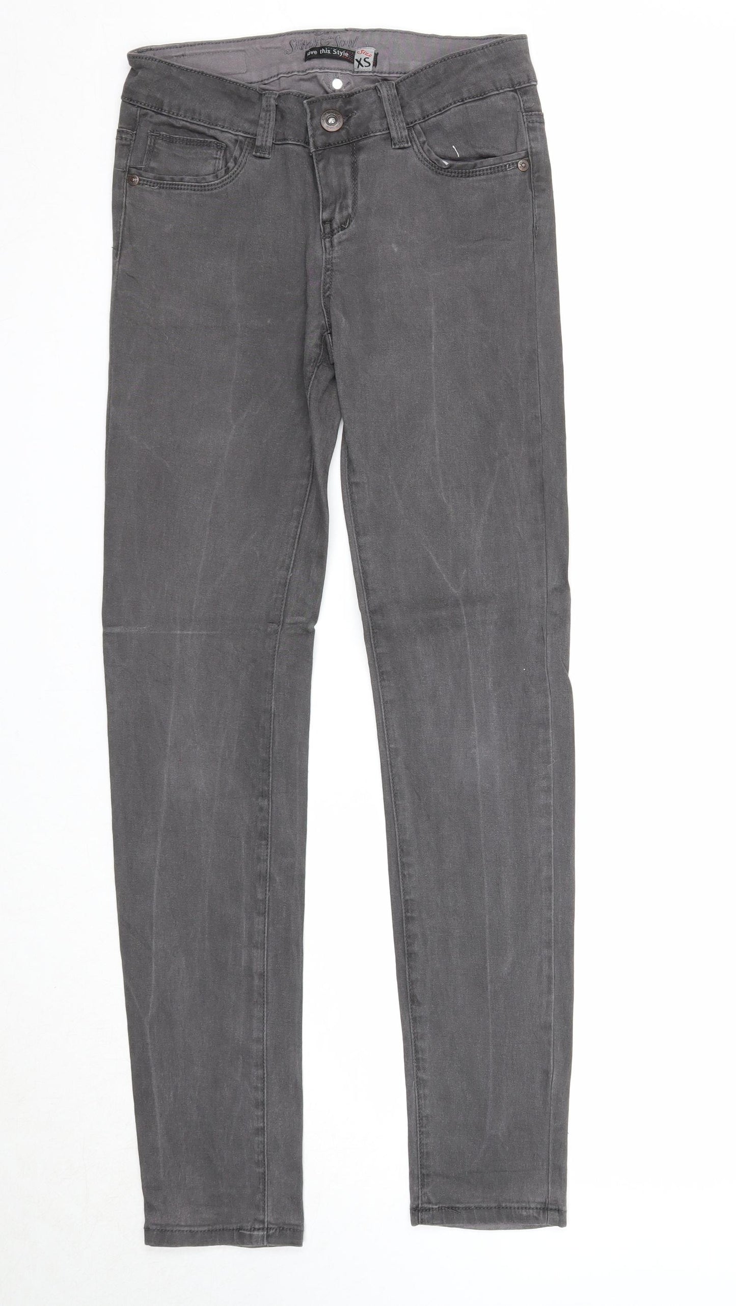Love this style Womens Black Cotton Straight Jeans Size XS Regular Zip