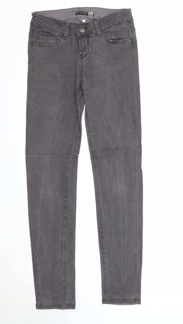 Love this style Womens Black Cotton Straight Jeans Size XS Regular Zip