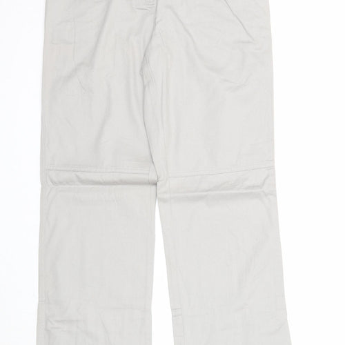 Fashion Concept Womens Grey Cotton Trousers Size 12 Regular Zip