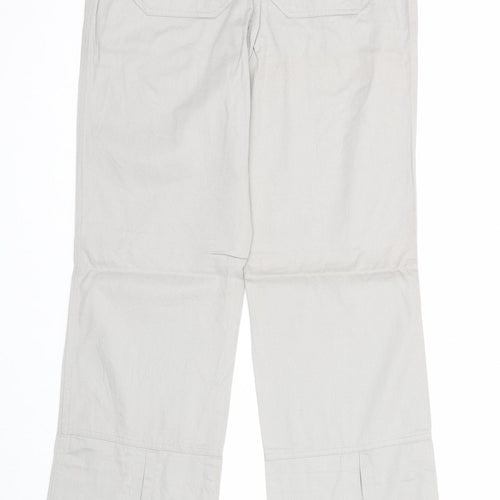 Fashion Concept Womens Grey Cotton Trousers Size 12 Regular Zip