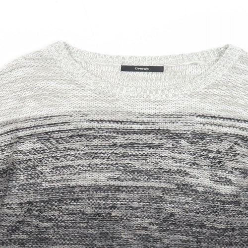 George Womens Black Round Neck Acrylic Pullover Jumper Size 12